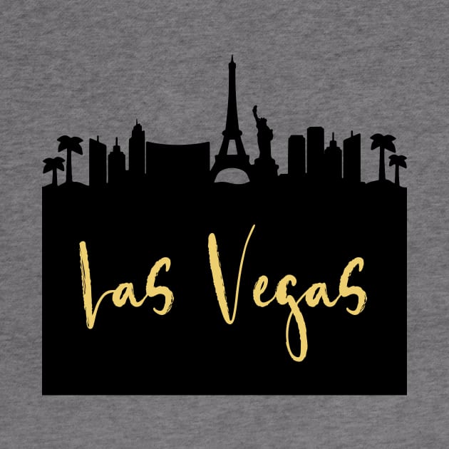 LAS VEGAS NEVADA DESIGNER SILHOUETTE SKYLINE ART by deificusArt